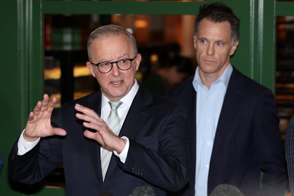 Prime Minister Anthony Albanese and NSW Premier Chris Minns at the press conference.