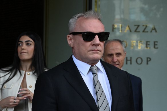 Paul Kent leaves court in July last year after he was involved in a drunken brawl in Rozelle.