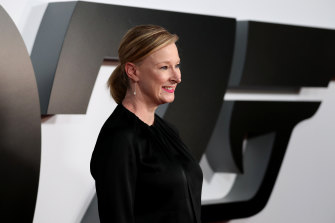Leigh Sales attends the premiere of No Time To Die.