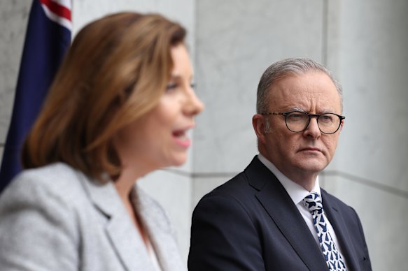 Prime Minister Anthony Albanese and Communications Minister Anika Wells.