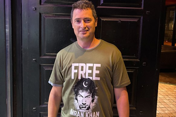 Luke Brown was refused entry from day one of the Sheffield Shield final at Junction Oval for wearing this Free Imran Khan T-shirt.