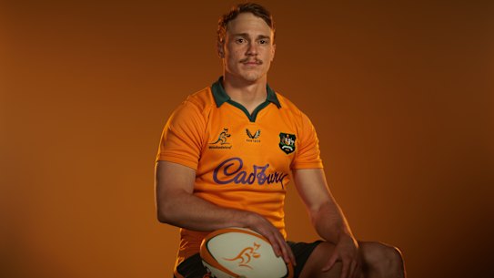 Declan Meredith poses during an Australian Wallabies Portrait session.