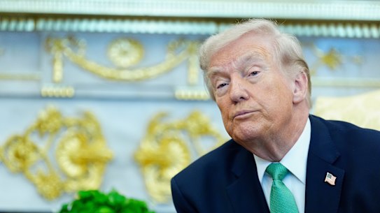 US President Donald Trump in the Oval Office on Tuesday.