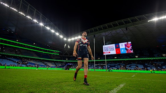 Cody Ramsey leaves the field after his comeback game on Saturday night.