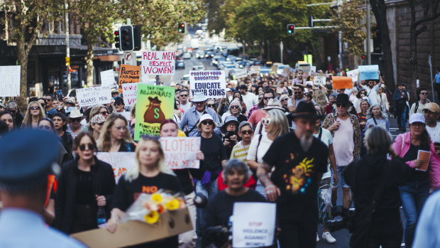 Thousands rally in Sydney on Saturday. 