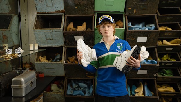 Sydney teen Arlo Temple, 17, has been learning the art of shoemaking at Sydney School of Footwear for three years.