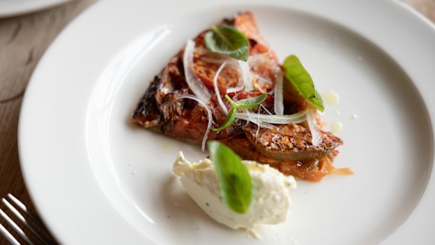 The heirloom tomato tart at Hotel Centennial.