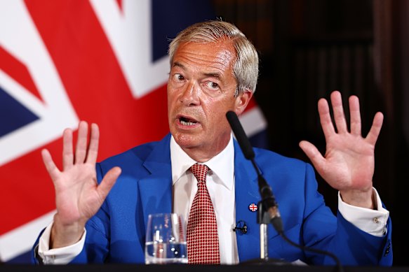 Reform UK leader Nigel Farage in London on Monday.