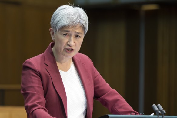 Foreign Affairs Minister Penny Wong has said recognising Palestinian statehood could assistance  the bid    process.