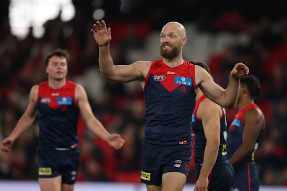Max Gawn and his teammates were back firing at Marvel Stadium the week after their horror showing against the Saints.
