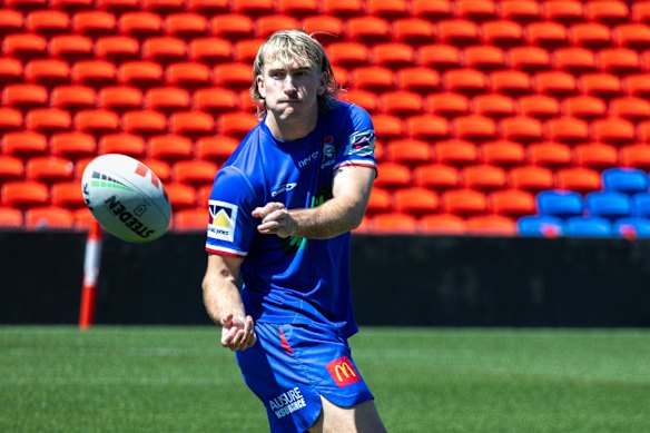 Newcastle Knights’ Fletcher Sharpe.