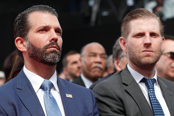 The US president’s sons, Donald Jnr (left) and Eric, are executives in The Trump Organisation.