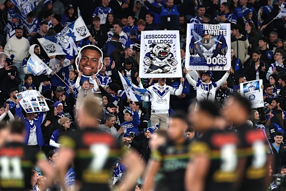 Canterbury fans at Accor Stadium in August.