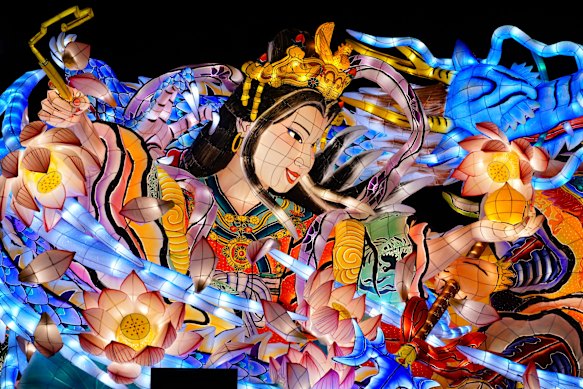 Artwork at the Nebuta Festival, an annual event in Japan’s northern Aomori Prefecture.