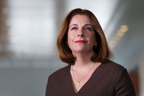 Communications Minister Anika Wells at Parliament House on Tuesday.
