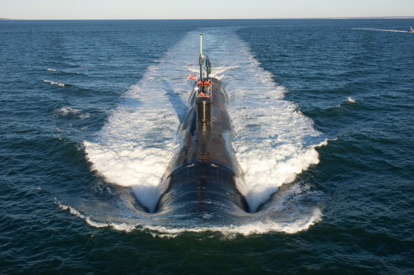 A US Virginia-class attack submarine.
