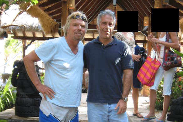 Epstein with Branson in an undated image released in the previous batch of DoJ files.