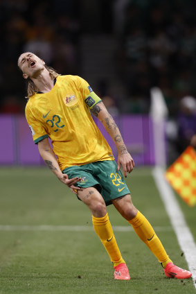 Jackson Irvine missed a golden chance late in the first half.