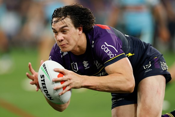 Storm centre Jack Howarth in action in the NRL finals.