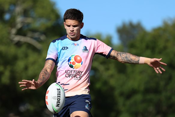 Jayden Campbell at Titans training this year.