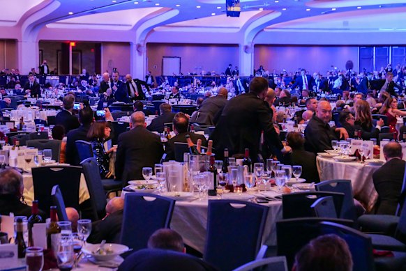 Guests dive for cover at the sound of gunshots at the Washington Hilton.
