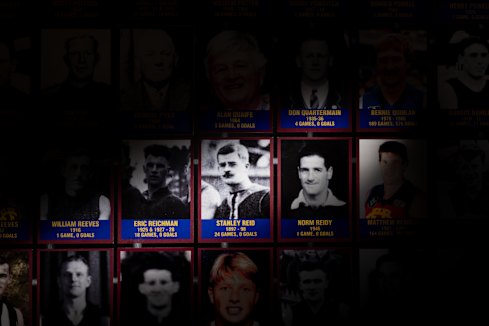  Stanley Reid’s photo in the Fitzroy-Brisbane Lions museum at Marvel Stadium.