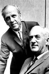 Dr. H.C. Coombs (left), Governor of the Reserve Bank of Australia today gave a press conference at the Reserve Bank, Martin Place Sydney to announce his retirement and his successor Mr. J.G. Phillips. November 2, 1967