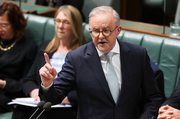 Prime Minister Anthony Albanese during question time earlier this month.