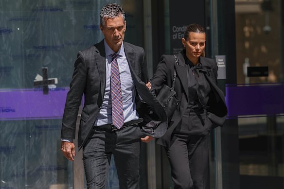 Stephen and Jo Silvagni leave the County Court after sentencing of son Tom, who was found guilty of rape.
