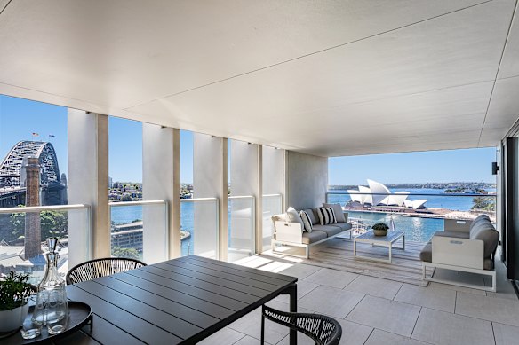 The sub-penthouse allows for uninterrupted views of the Sydney Harbour Bridge and Opera House.