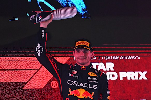 Race winner Max Verstappen.