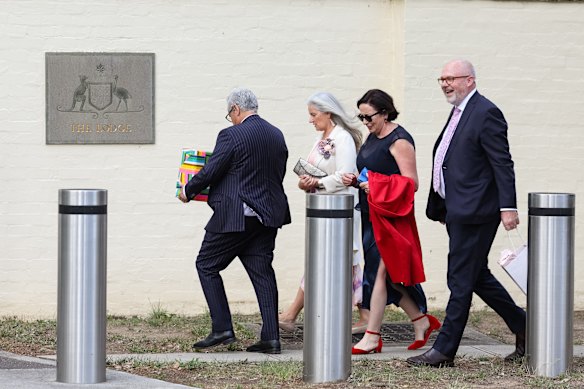Minister for Industry and Innovation Tim Ayres (right) and other guests arrive.