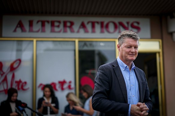 Education Minister Ben Carroll on the day of the teachers’ strike.