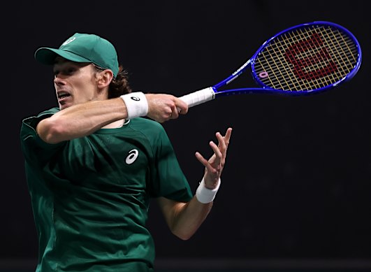 Australia’s Alex de Minaur is into the Paris Masters quarter-finals.