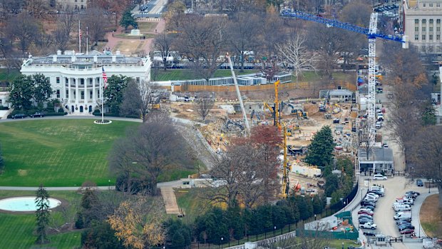 Construction work this week on the construction of the ballroom at the White House.