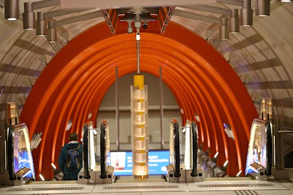 Steel arches at State Library station.