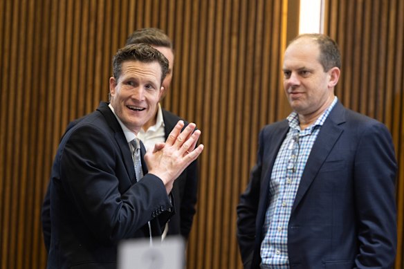 Bears CEO Anthony De Ceglie with Seven West Media CEO Jeff Howard.