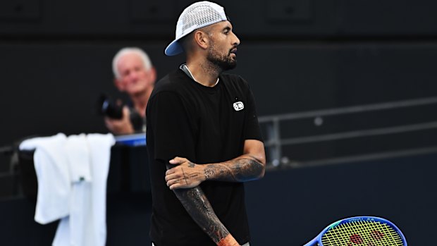 Nick Kyrgios at the Brisbane International this week.