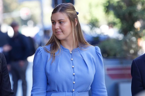 Brittany Higgins outside the Perth Supreme Court in 2024.