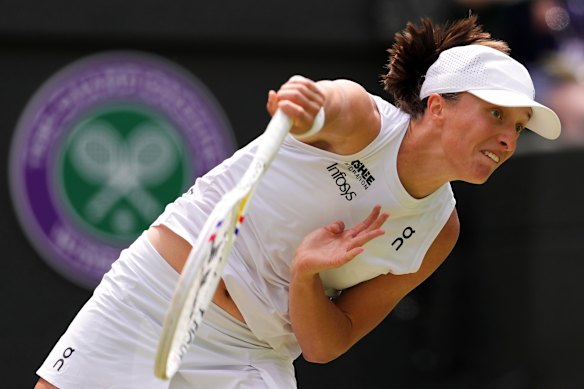 Iga Swiatek has never played better at Wimbledon than she is this fortnight, Australian great Alicia Molik says.