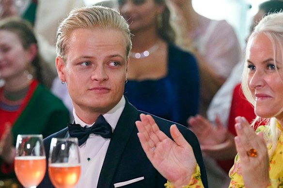 The Crown Princess (right) with her son Marius Borg H&oslash;iby.