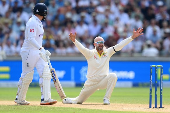 Nathan Lyon at Edgbaston in 2023.