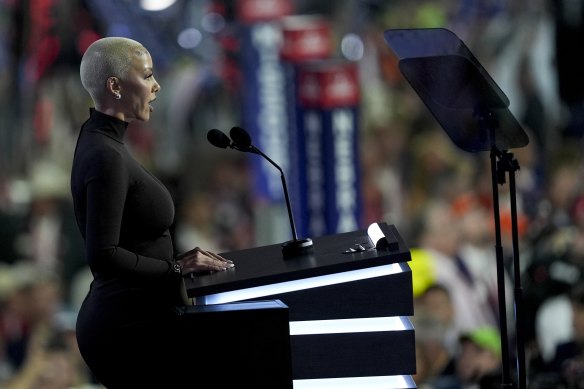 Amber Rose speaking during the Republican National Convention.