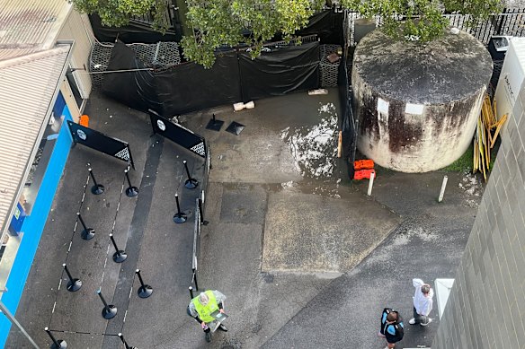 The scene at the back of the main stand is typical of the “bombsite” feel at the ground.