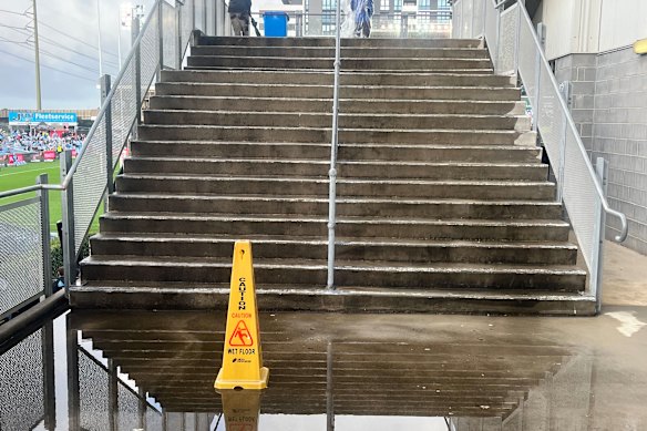 You have to watch your step when you head up into the main grandstand on the western side.