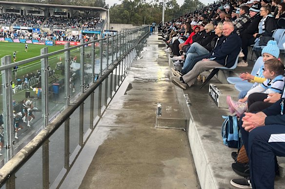 Even the ‘premium’ main grandstand gathers water.