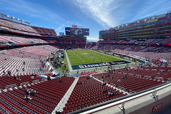 Inside Levi’s Stadium, on Super Bowl game day 2026.