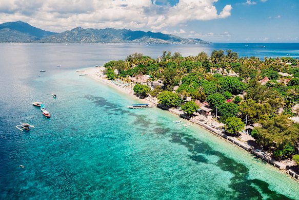 Turquoise shores of the Gili Islands.