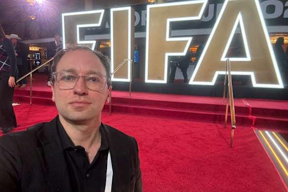 This correspondent inside the FIFA World Cup draw reception.