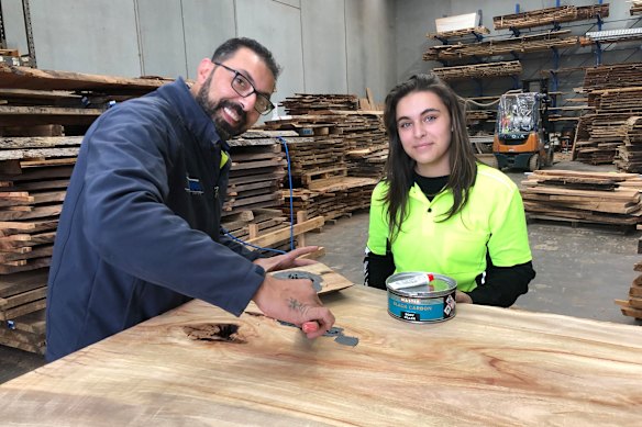 Furniture maker Alyssa Vella is combining a love of woodwork with social media skills to challenge workplace stereotypes.